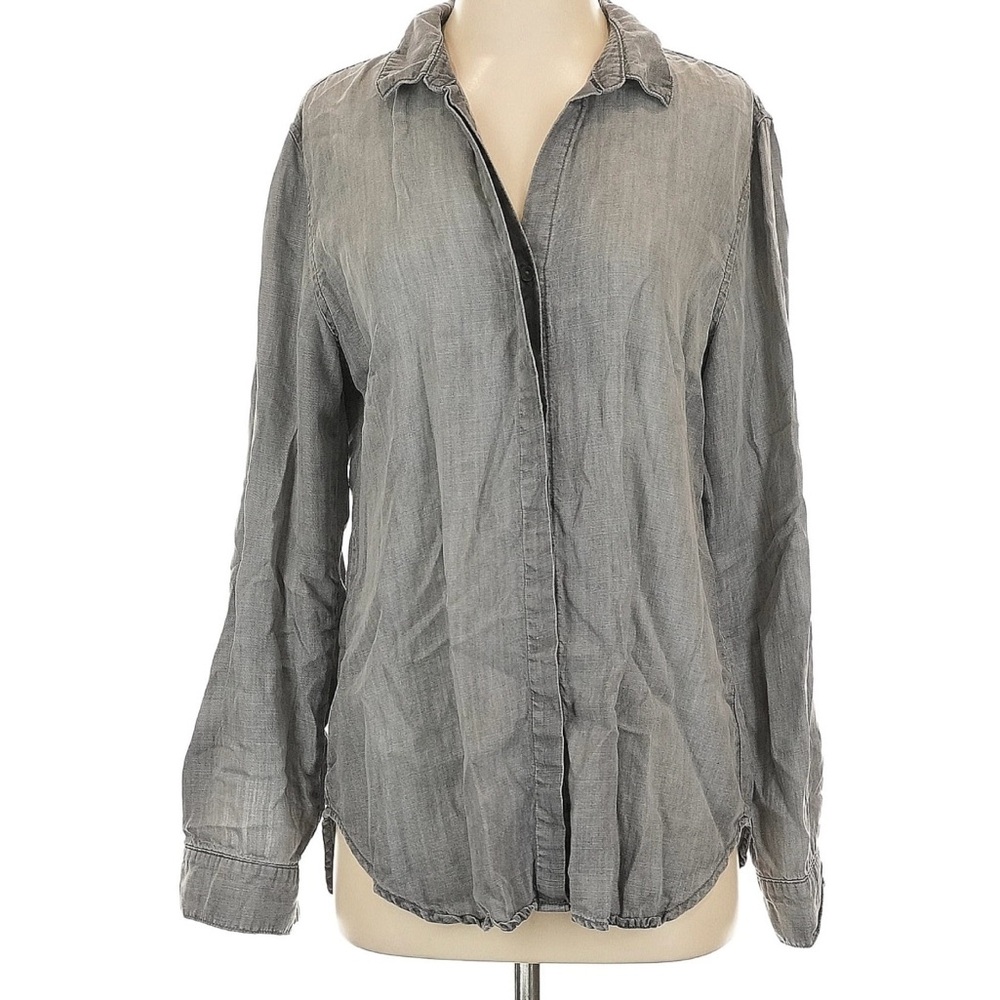 Anthropologie Cloth & Stone Gray Button-Up Shirt